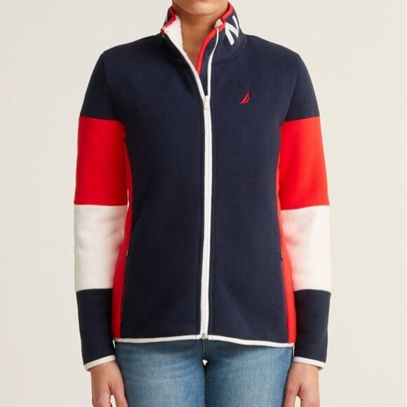Nautica Navy, Red & White Sherpa Fleece Lined Jacket - Picture 1 of 5